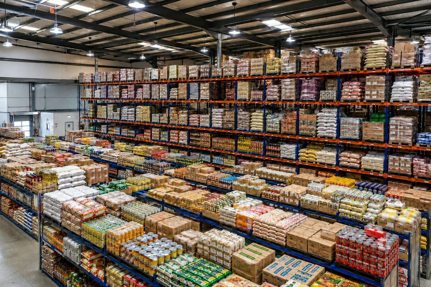 Wholesale shelves stocked with products